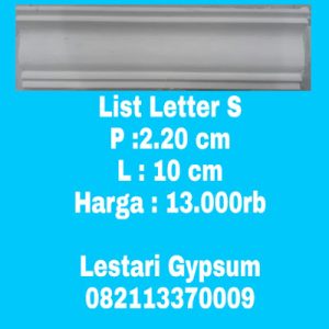 Jual List Gypsum Model Letter S - JUL09